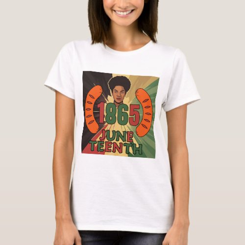 Juneteenth Celebrating Black Freedom Hotdog T_Shirt