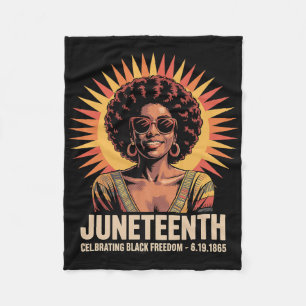 Juneteenth Celebrating Black Freedom Retro Vintage Fleece Blanket