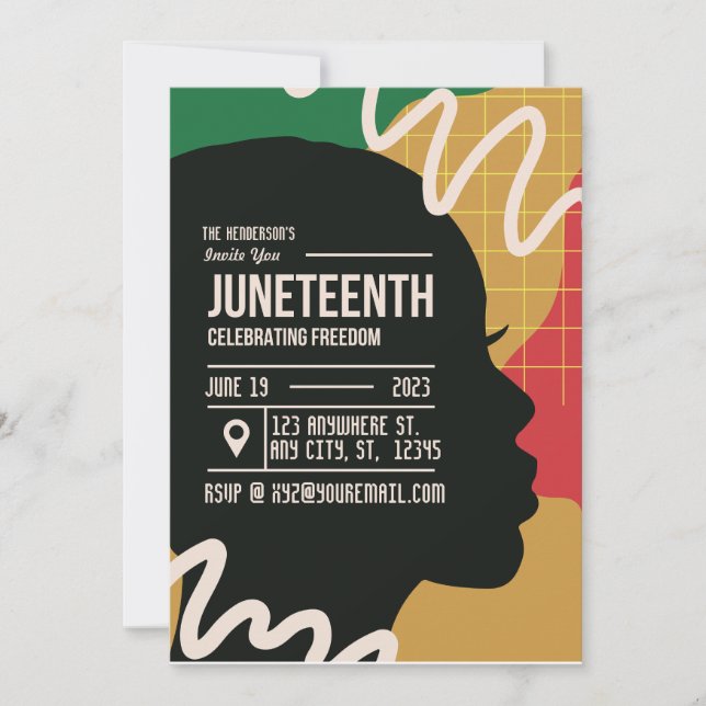 Juneteenth Celebrating Freedom Party  Invitation (Front)