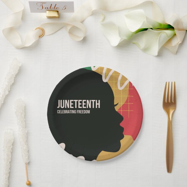 Juneteenth Celebrating Freedom Party Paper Plates (Wedding)