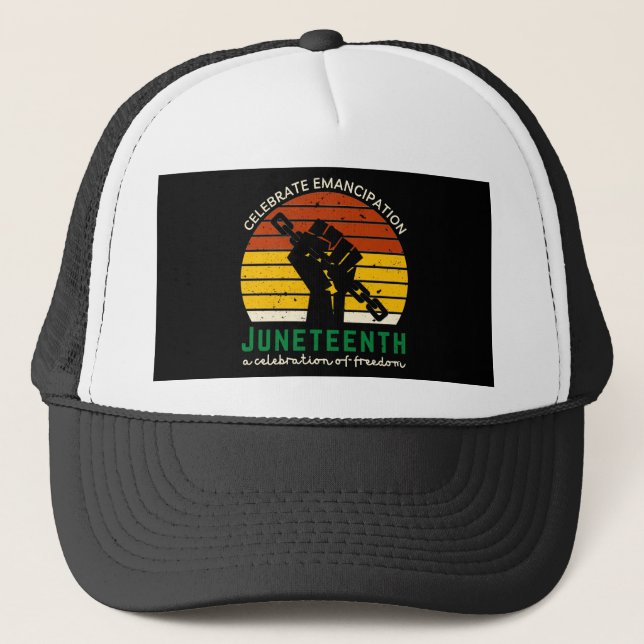 Juneteenth Celebrating Freedom Trucker Hat (Front)