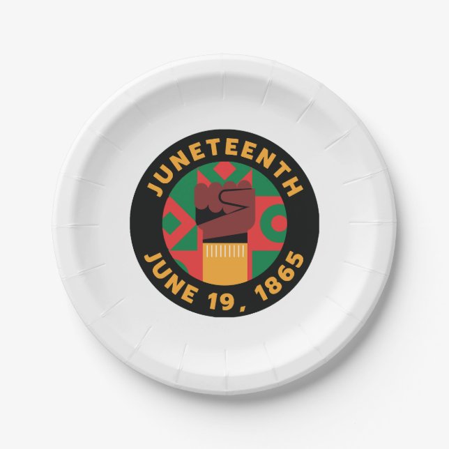 Juneteenth Celebration  Commemorating Freedom and  Paper Plates (Front)