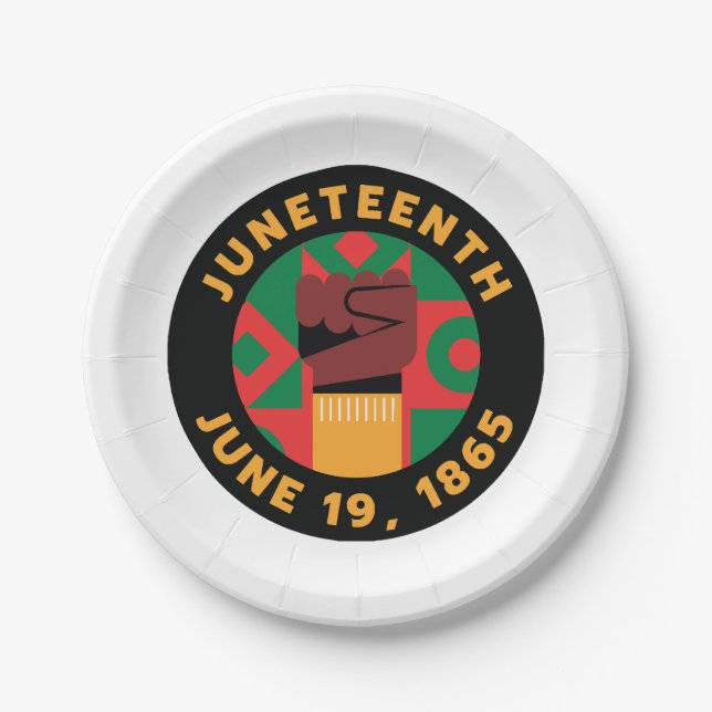 Juneteenth Celebration  Commemorating Freedom and  Paper Plates (Front)