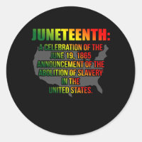 Juneteenth Celebration of American Black History Classic Round Sticker