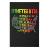 Juneteenth Celebration of American Black History Faux Canvas Print