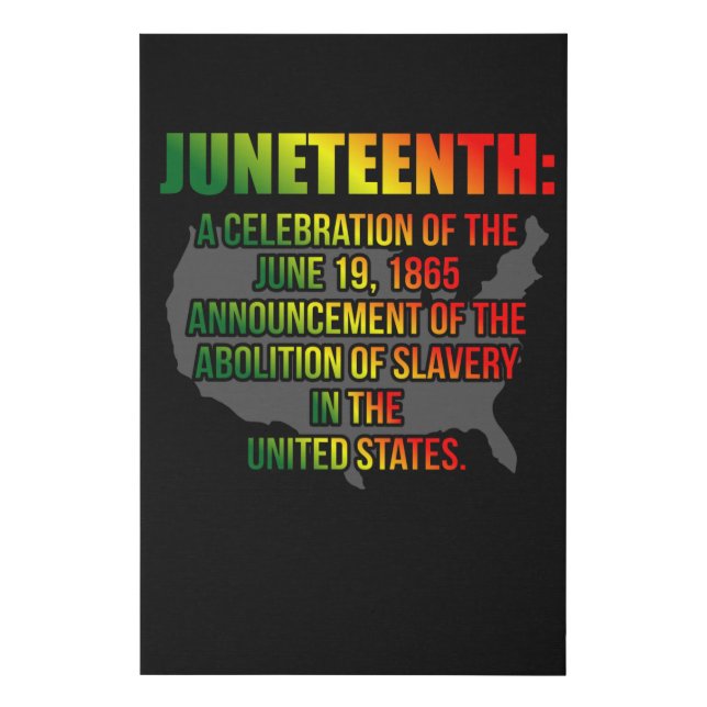 Juneteenth Celebration of American Black History Faux Canvas Print (Front)