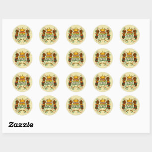 Juneteenth Celebration Raised Fists Crown Classic Round Sticker