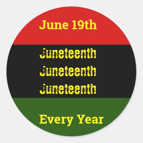 Juneteenth  classic round sticker