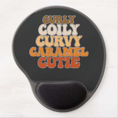 Juneteenth Curly Coily Curvy Caramel Cutie Gel Mouse Pad