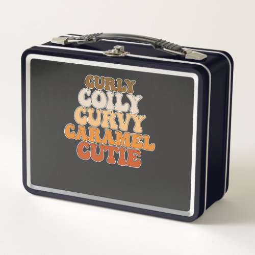 Juneteenth Curly Coily Curvy Caramel Cutie Metal Lunch Box