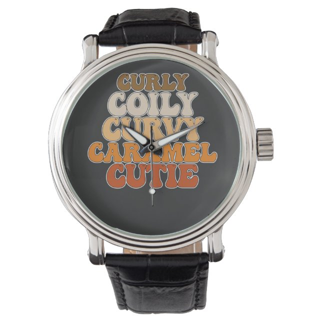 Juneteenth Curly Coily Curvy Caramel Cutie Watch (Front)