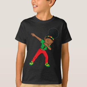 Juneteenth Dabbing Black Princess Cute Brown Skin T-Shirt