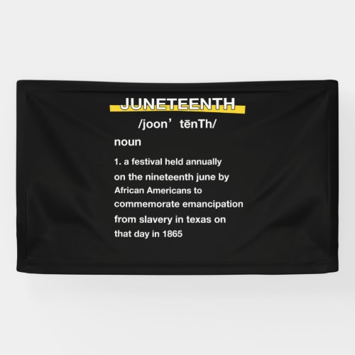 Juneteenth Definition Black history Banner