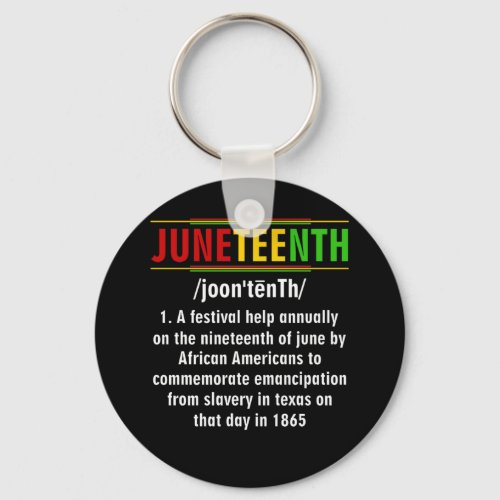 Juneteenth Definition Black history Juneteenth Keychain