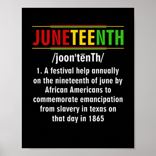 Juneteenth Definition Black history Juneteenth Poster