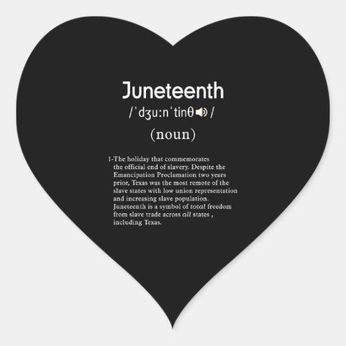 juneteenth definition heart sticker