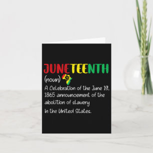 Juneteenth Definition June 19 1865 Freedom African Card