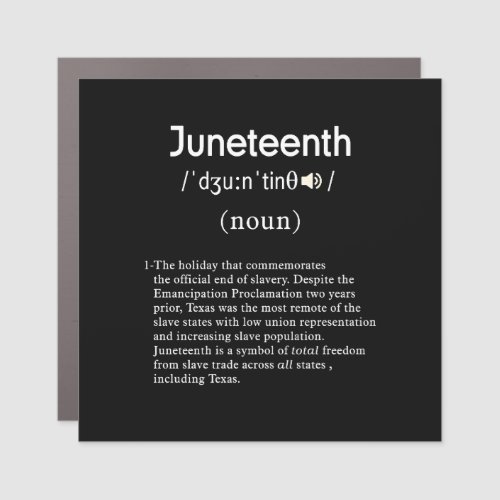 juneteenth definition square car magnet