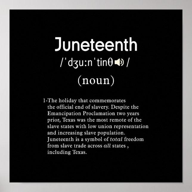 juneteenth definition square poster (Front)