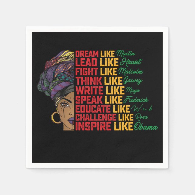 Juneteenth Dream Lead Fight Like Black Freedom Napkins (Front)
