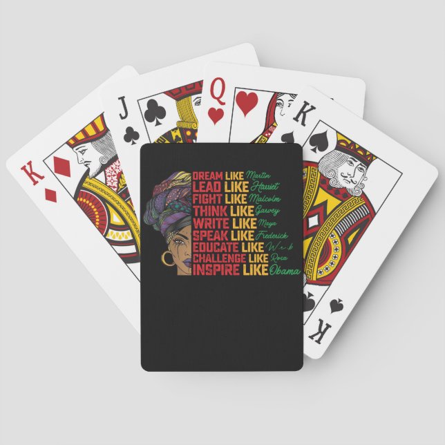 Juneteenth Dream Lead Fight Like Black Freedom Poker Cards (Back)