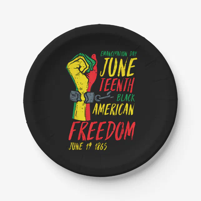 Emancipation Day 1865 Fist African Men Paper Plates Zazzle