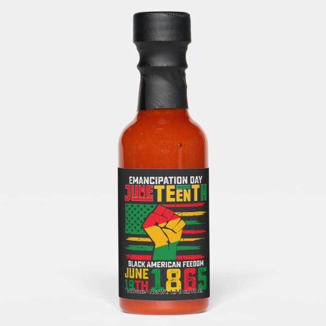 Juneteenth Emancipation Day Black American Freedom Hot Sauces (Front)
