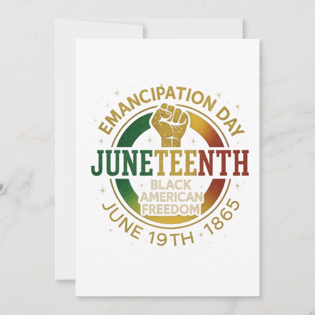 Juneteenth Emancipation Day Black American Freedom Invitation (Front)