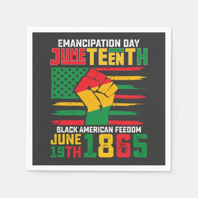 Juneteenth Emancipation Day Black American Freedom Napkins (Front)