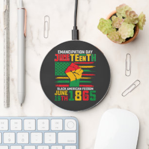 Juneteenth Emancipation Day Black American Freedom Wireless Charger
