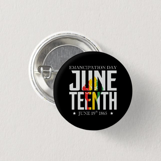 Juneteenth | Emancipation Day | Red Black Green Button (Front & Back)