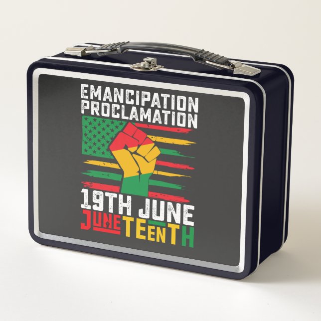 Juneteenth Emancipation Proclamation Black Freedom Metal Lunch Box (Front)