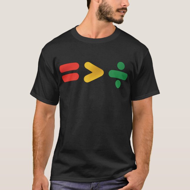 Juneteenth Equality Greater Than Division T-Shirt (Front)