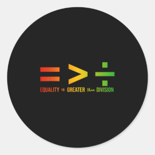 Juneteenth Equality Is Greater Than Division Afro  Classic Round Sticker