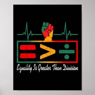 Juneteenth Equality Is Greater Than Division Afro Poster