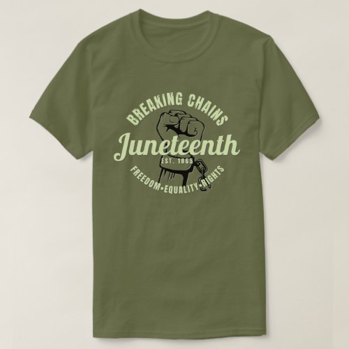 Juneteenth Established 1865 Breaking Chains Grunge T_Shirt