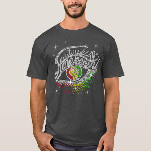 Juneteenth Eyes Rhinestone Black Women African Ame T-Shirt