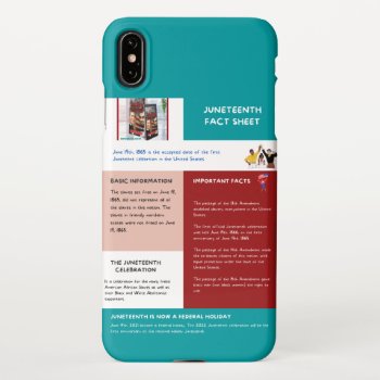 Juneteenth Fact Sheet Iphone Xs Max Case by GKDStore at Zazzle