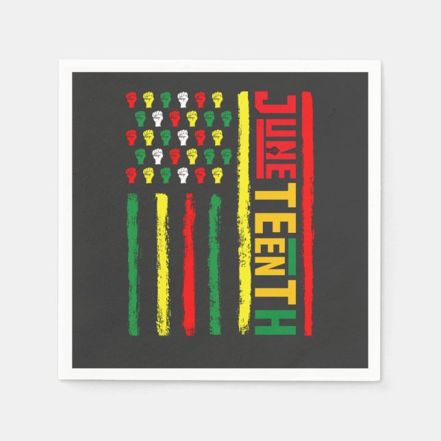 Juneteenth Flag Celebrating Black Freedom 1865 Napkins (Front)