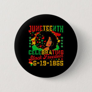 Juneteenth Flag Celebrating Black Freedom Juneteen Button