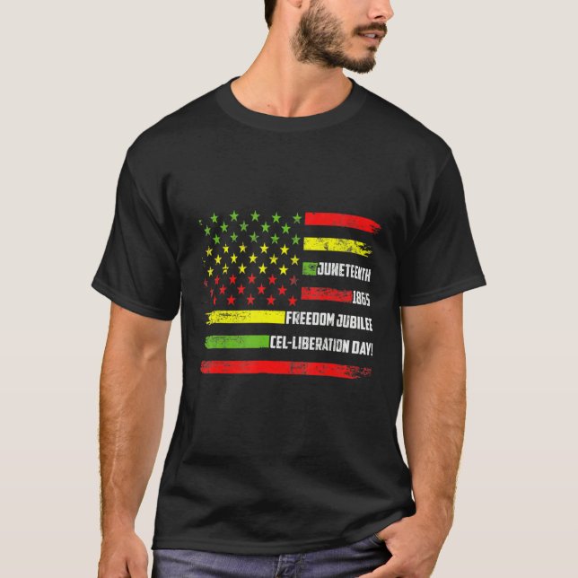 Juneteenth Flag Celebrating Black History Emancipa T-Shirt (Front)