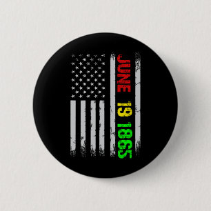 Juneteenth Flag June 19 1865 Black History Junetee Button