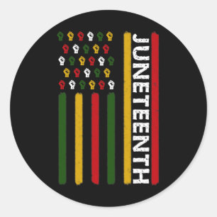 Juneteenth Flag With Fists Classic Round Sticker