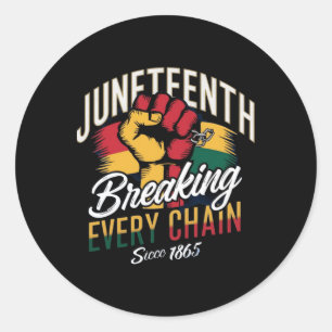 Juneteenth For African American Freedom 1865 Classic Round Sticker