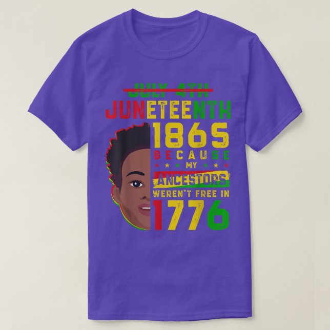 Juneteenth for Men African Black American Freedom  T-Shirt (Design Front)