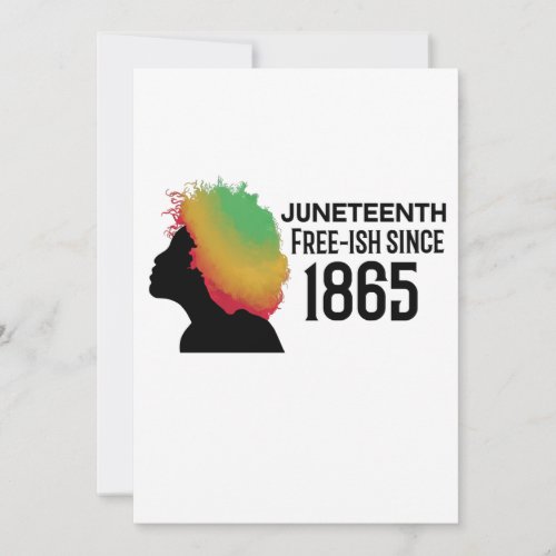 Juneteenth Free_ish Since 1865 red yellow green Save The Date