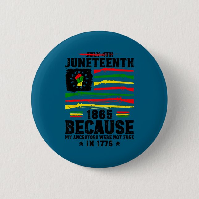 Juneteenth freedom 1865 rights african black pride button (Front)