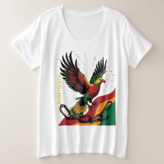 Juneteenth freedom birds soaring from open chains plus size T-Shirt
