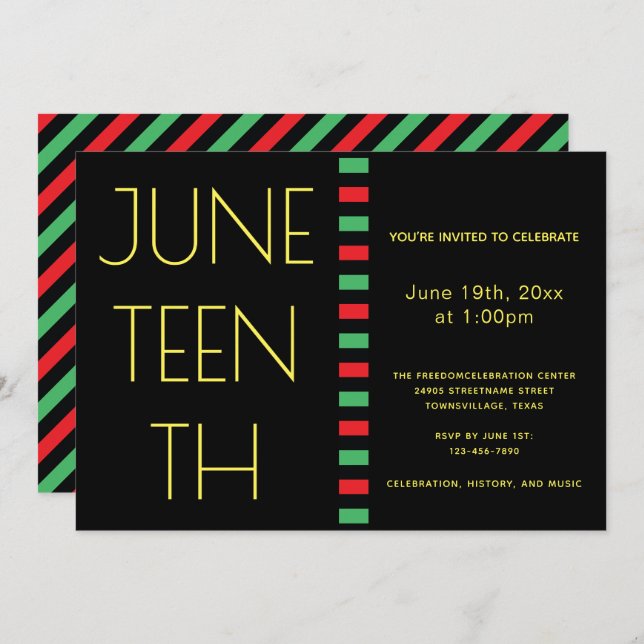 Juneteenth Freedom Celebration Invitation (Front/Back)
