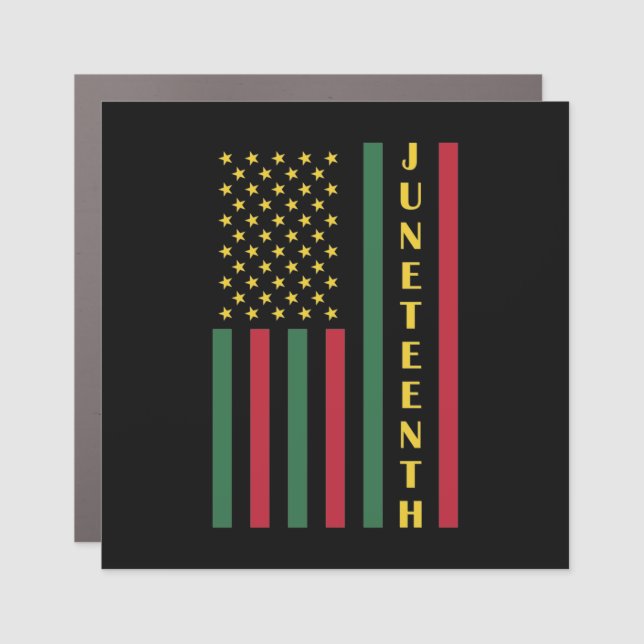 Juneteenth Freedom Celebration USA American Flag Car Magnet (Front)